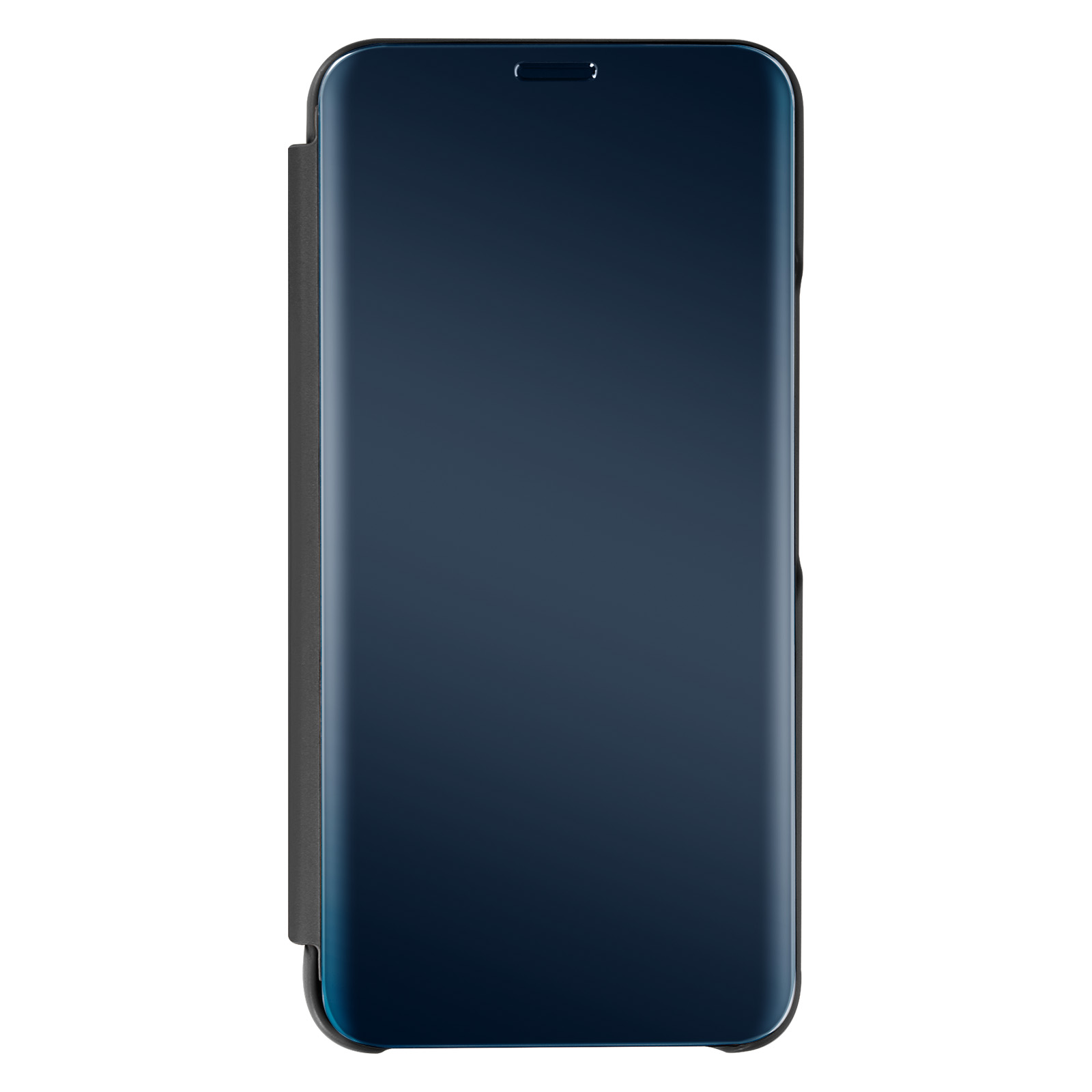 Custodia blu navy chiusa, che mostra uno schermo blu scuro.