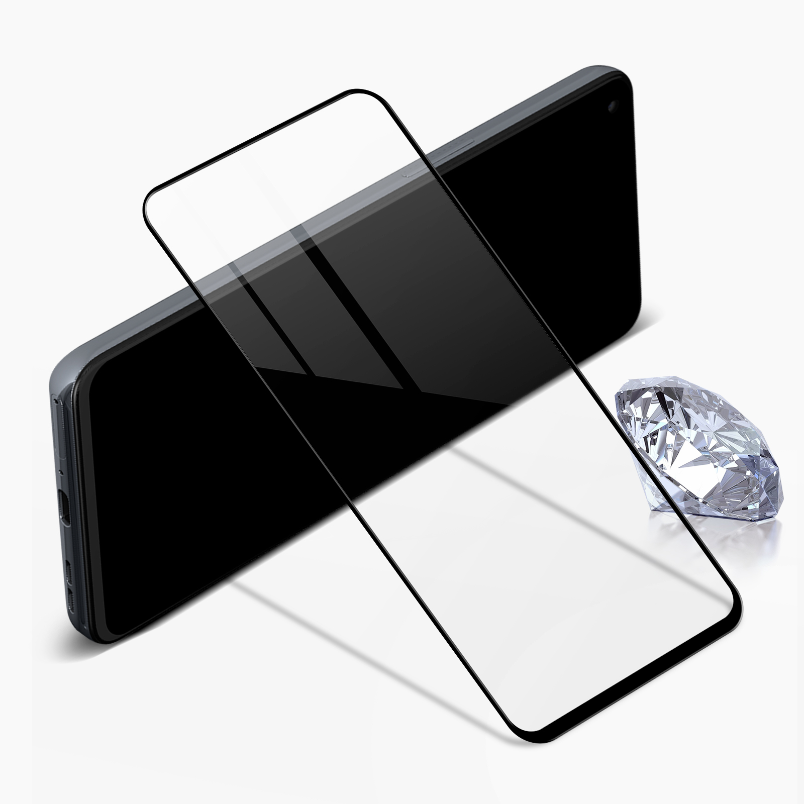 Rand Nord Glas-Folien(für OnePlus 2) Härtegrad, Schwarz Schutzfolie Glas AVIZAR mit Gehärtetes 9H