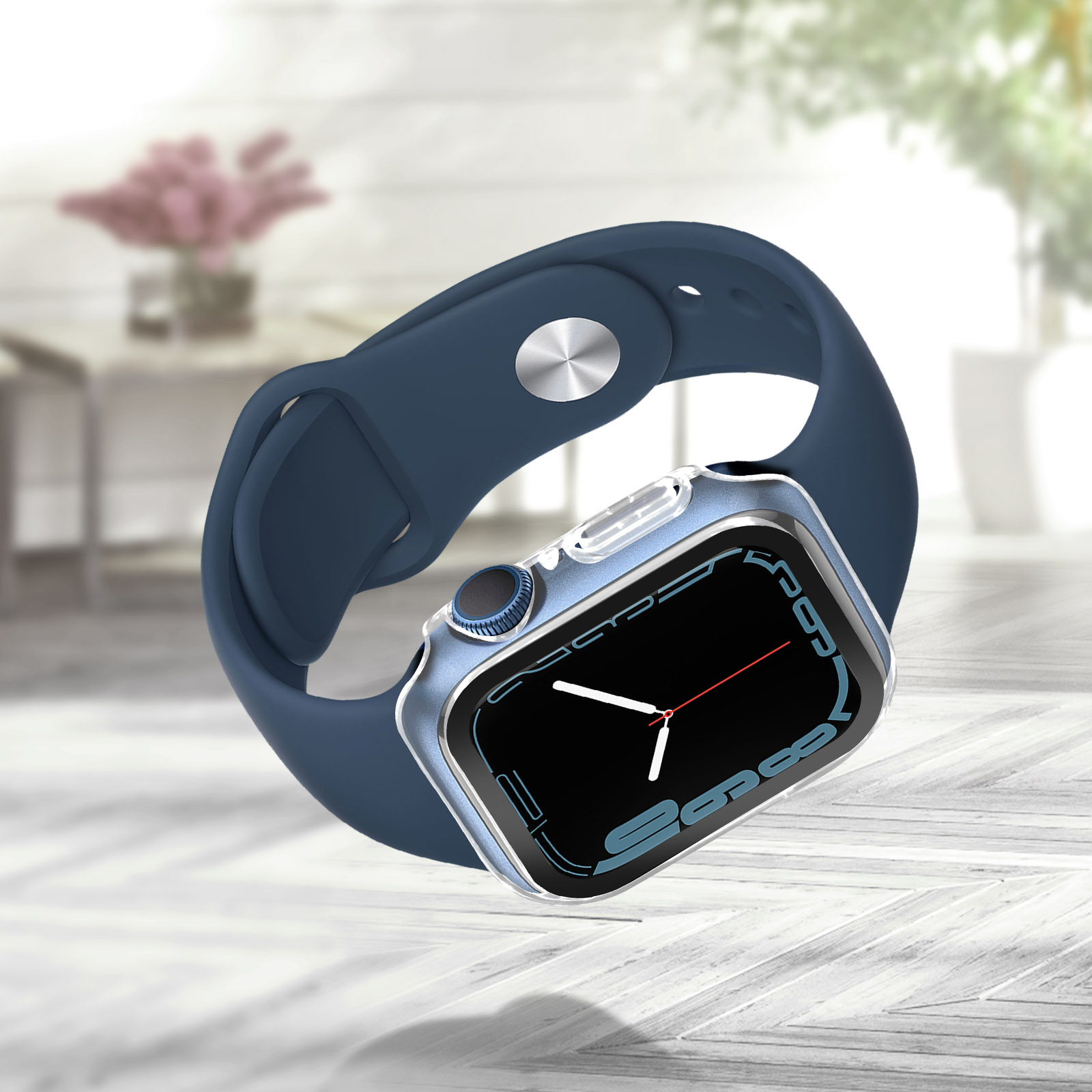 7, harte Apple, Apple Series Full Watch AVIZAR Cover, Schutzhülle, Transparent