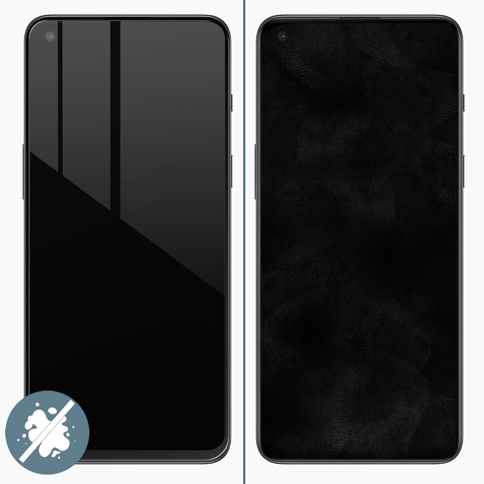 AVIZAR Gehärtetes Glas Schutzfolie mit Glas-Folien(für Rand OnePlus Schwarz 9H 2) Härtegrad, Nord