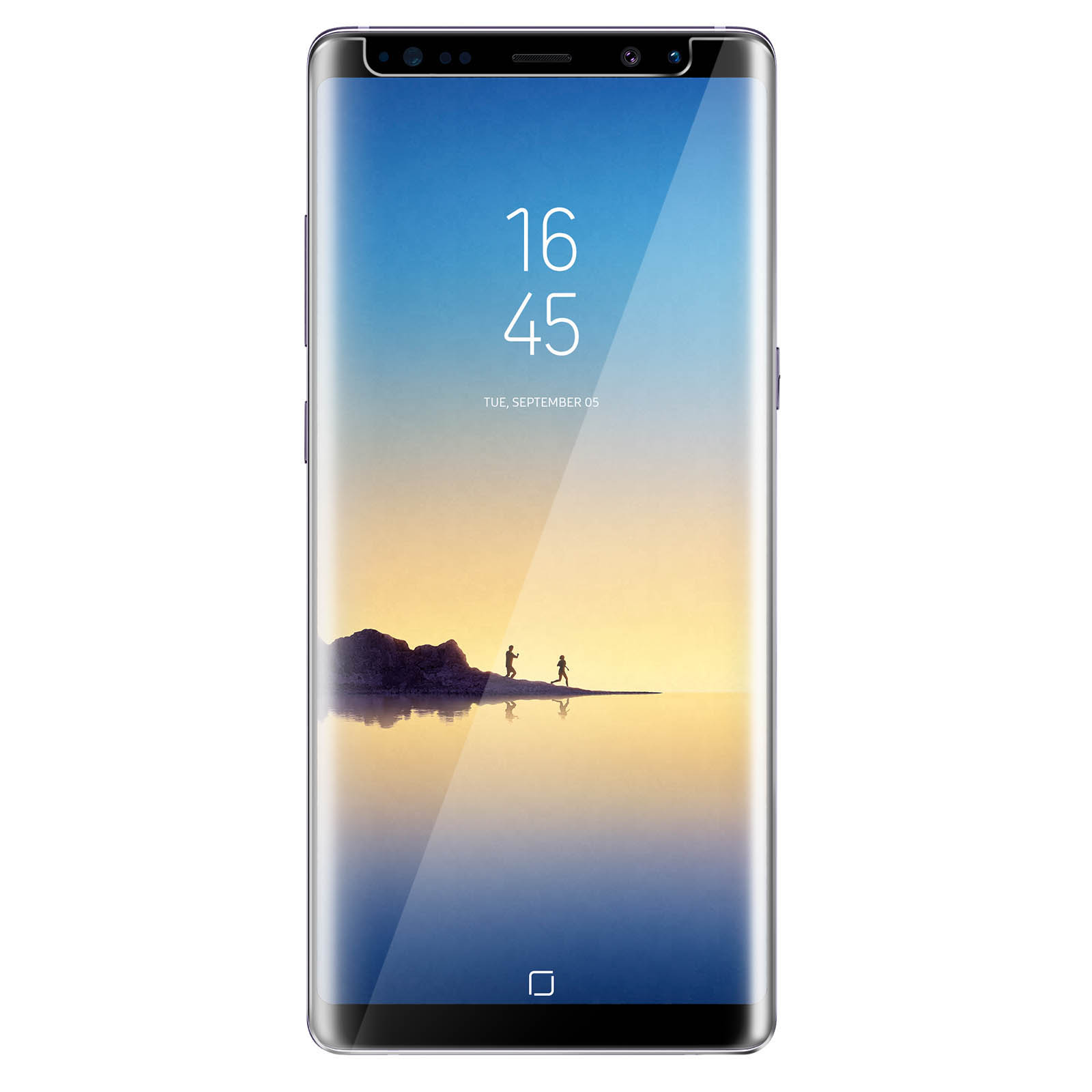 Smartphone che mostra l'ora e la data sullo schermo.
