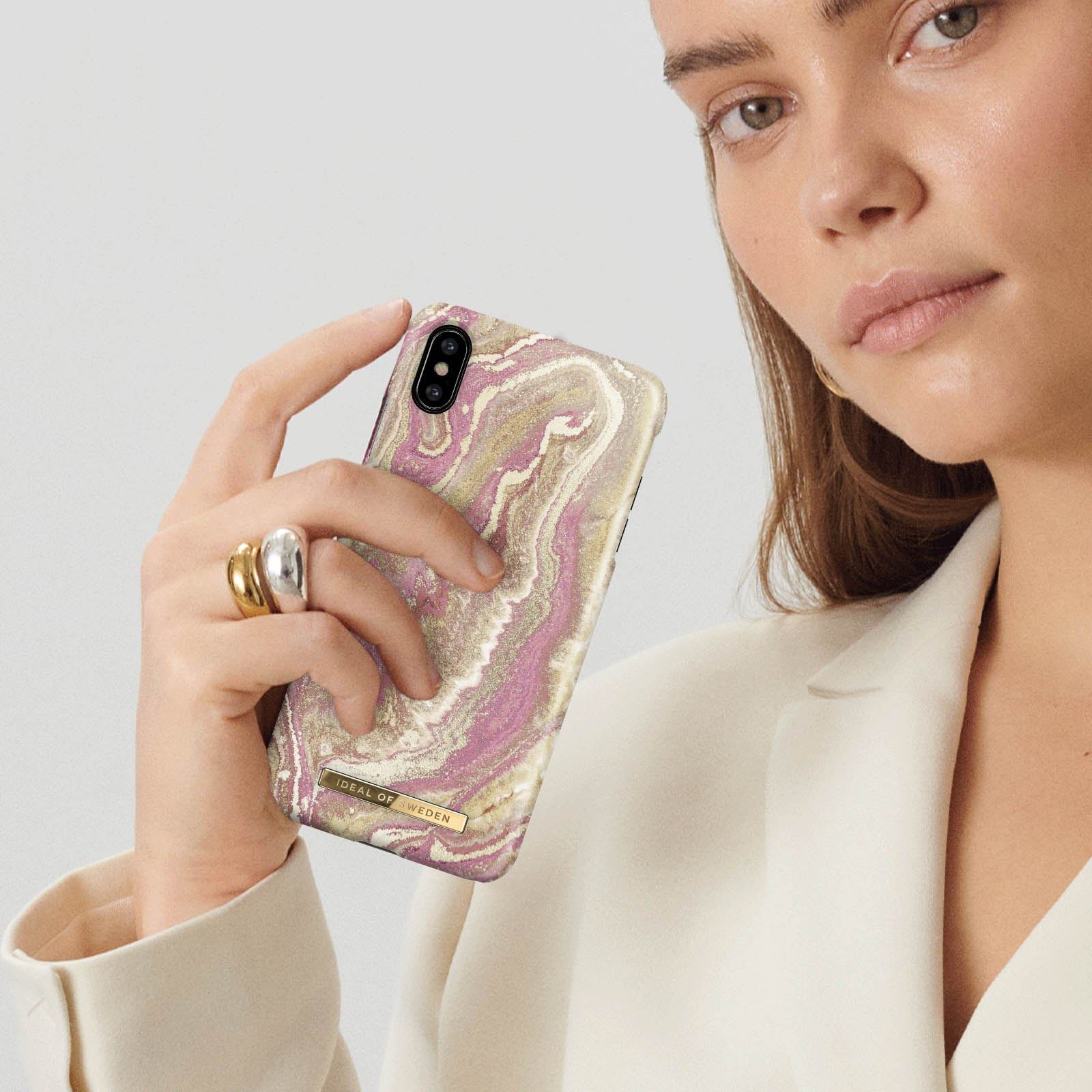 Max, Golden SWEDEN XS Hülle Backcover, Marble OF Rosa Blush Series, IDEAL iPhone Apple,