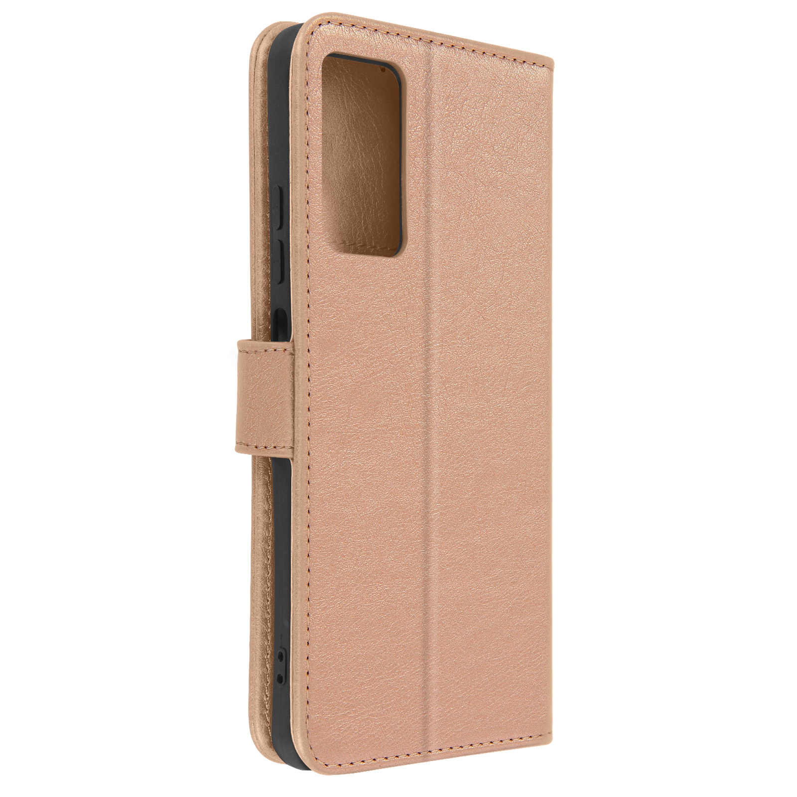 Custodia per telefono rosa, chiusa. Con chiusura magnetica.
