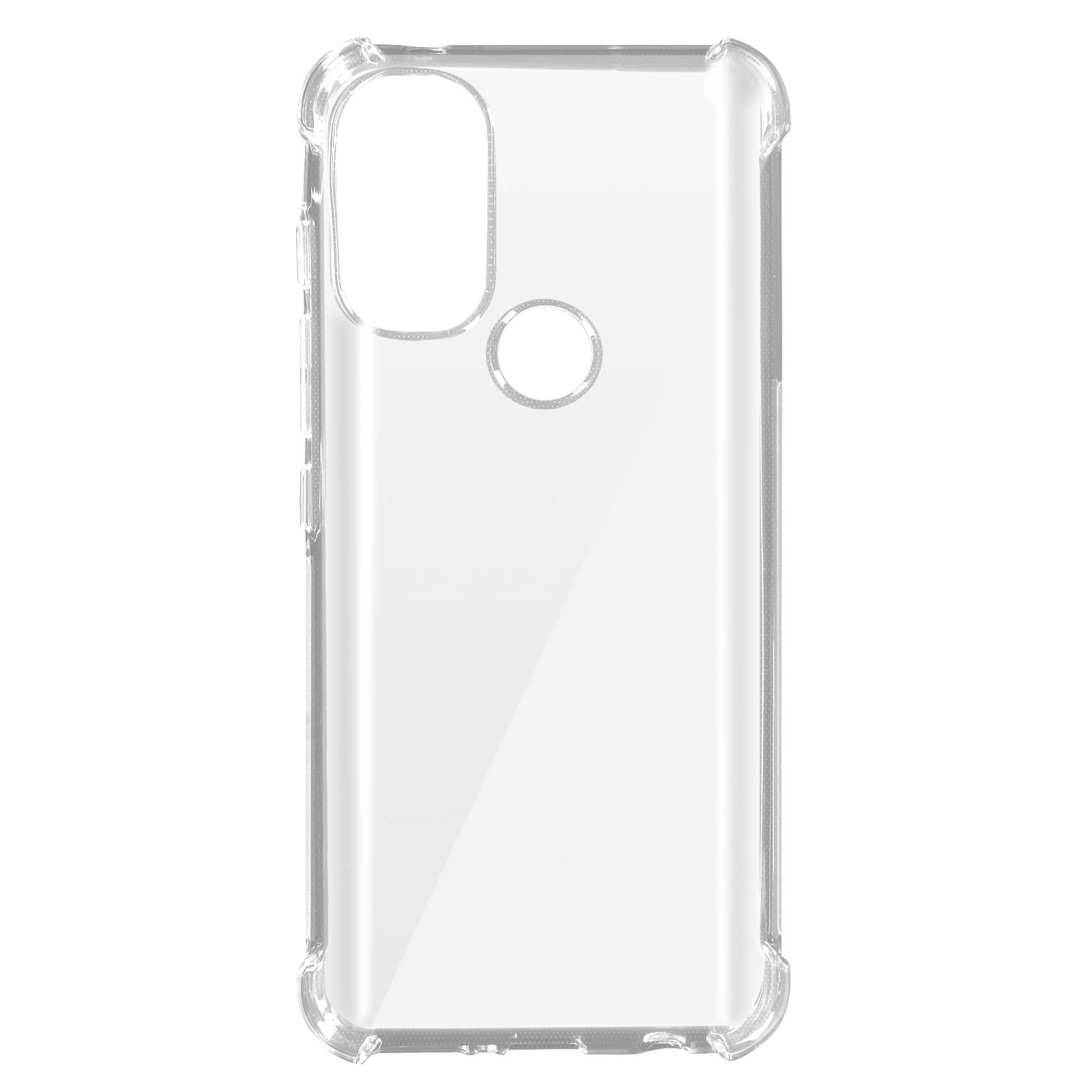 Custodia trasparente per telefono con ritaglio per fotocamera.