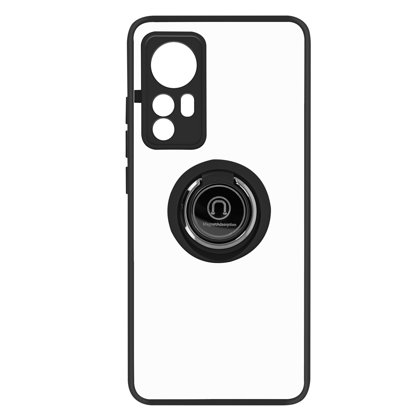 Handyhülle Ring-Halterung Xiaomi, Xiaomi 12X, mit Schwarz Series, Backcover, AVIZAR