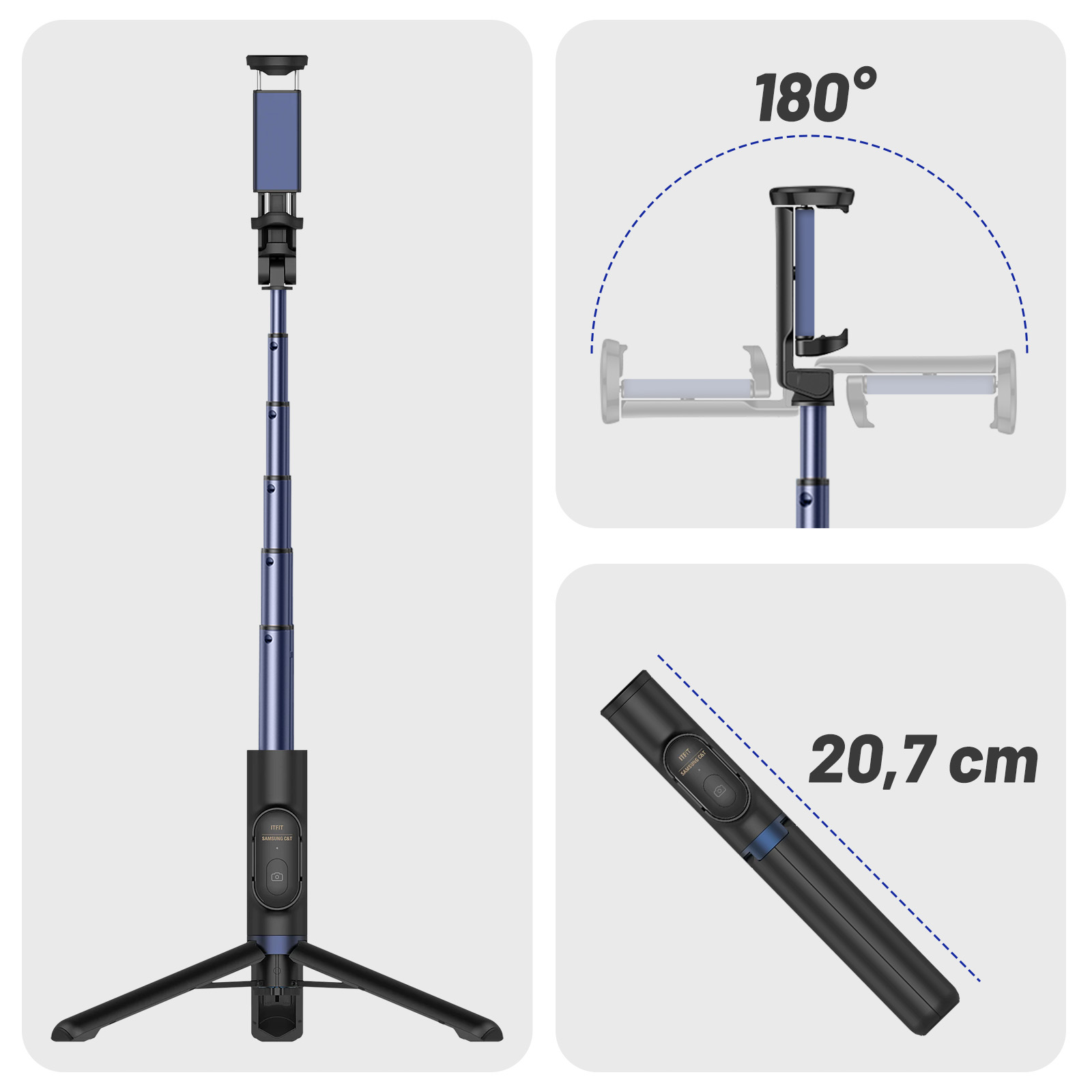 SAMSUNG Bluetooth Tripod Selfie Stick Selfie-Sticks Schwarz