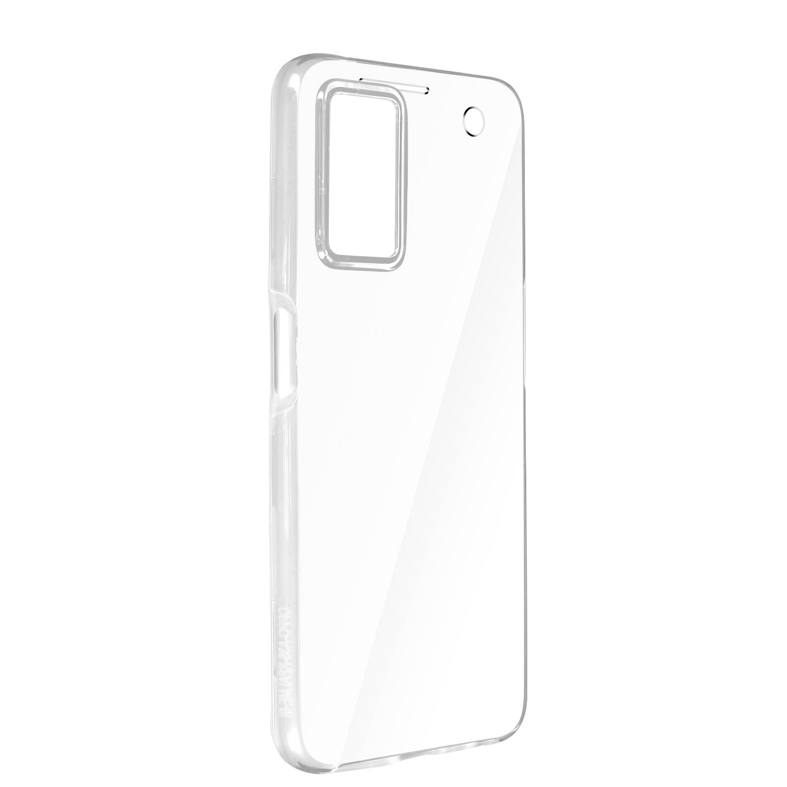 Coque de téléphone transparente. Trou pour appareil photo et deux trous pour boutons latéraux.