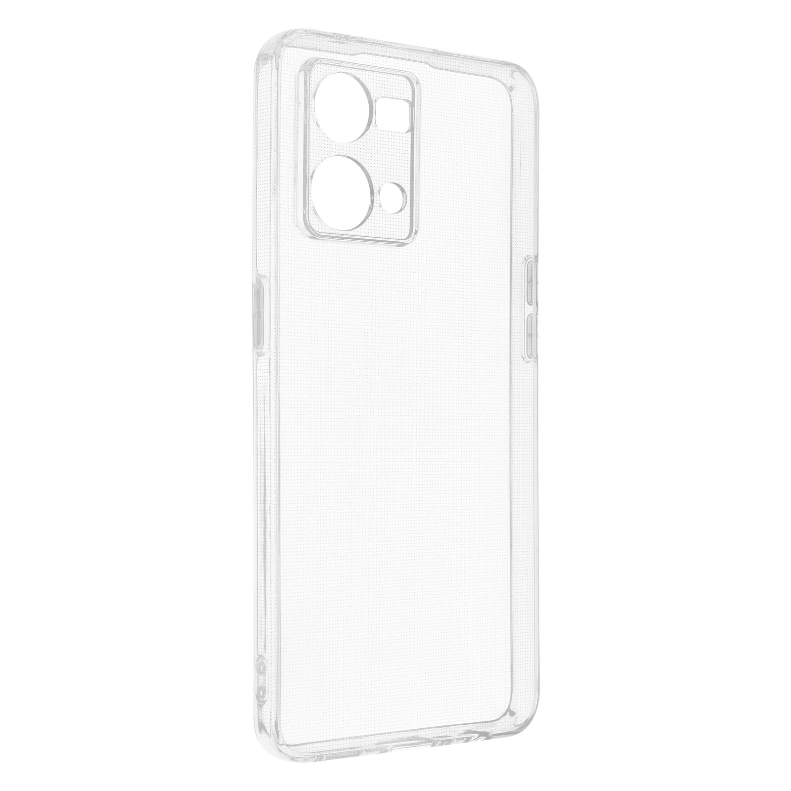 Custodia trasparente per telefono con ritagli per fotocamera.