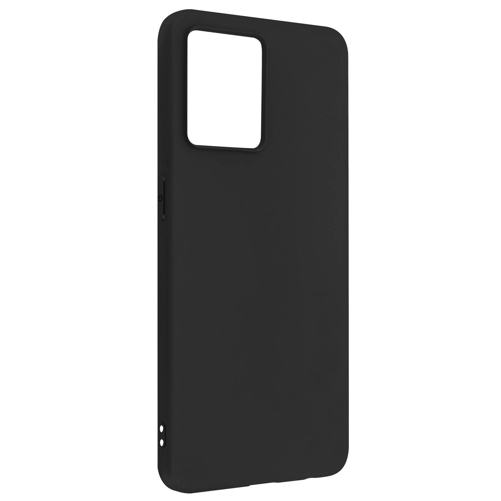 Custodia per telefono nera. È nera tinta unita con ritagli per la fotocamera e i pulsanti laterali.