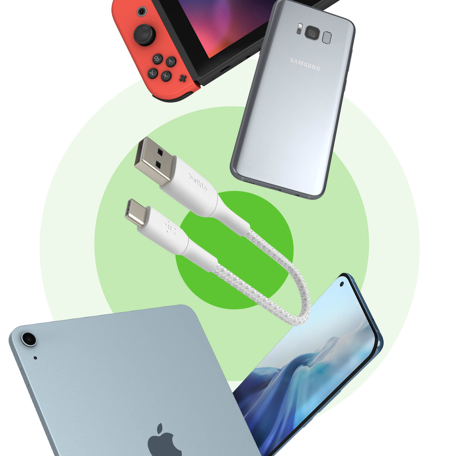 BELKIN USB / USB-C Nylonkabel USB-Kabel