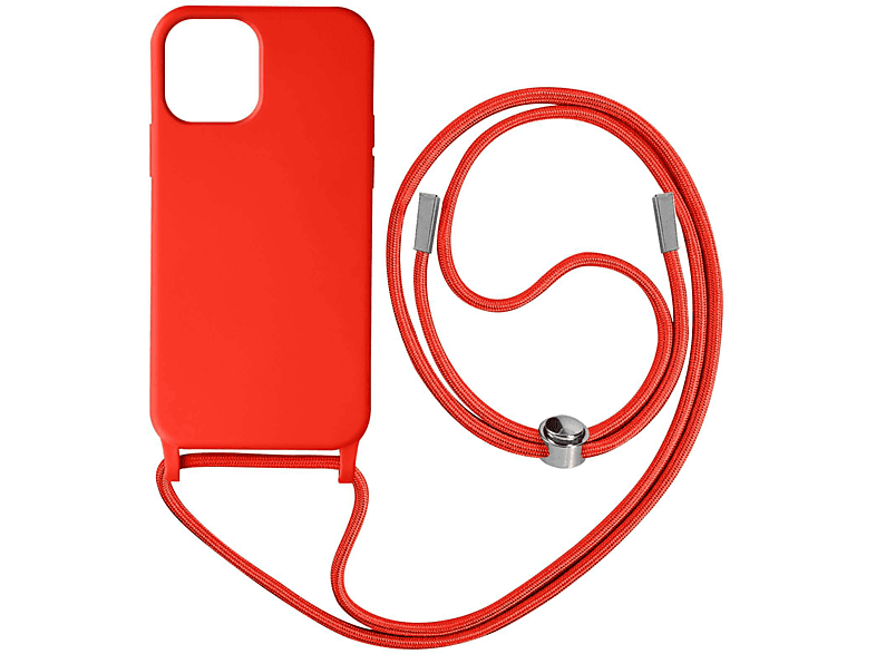 AVIZAR Halbsteife Schutzhülle mit Kette Series, Backcover, Apple, iPhone 12 Pro, Rot