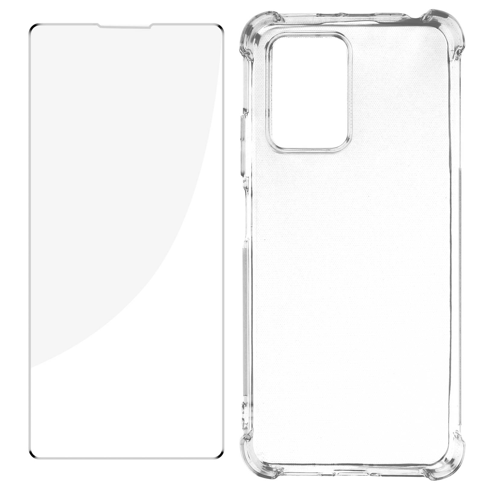 Klares Handyhüllen- und Displayschutz-Set. Eine klare Hülle und ein transparenter Displayschutz.
