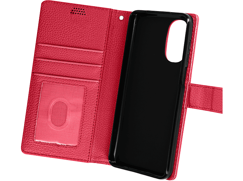 AVIZAR Lenny Series, Bookcover, Motorola, Moto G82, Fuchsienrot