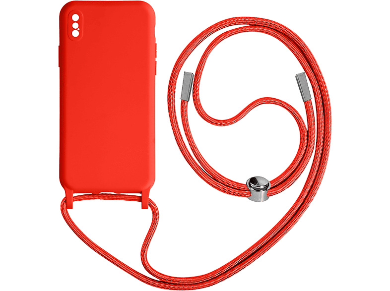 AVIZAR Halbsteife Schutzhülle mit Apple, Kette XS, Series, iPhone Backcover, Rot