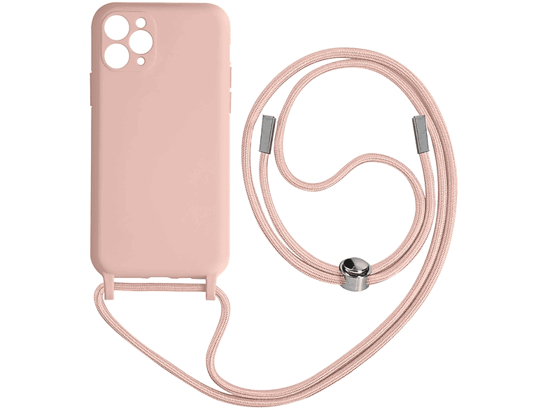 AVIZAR Halbsteife Schutzhülle mit Kette Apple, Rosa Series, 11 Pro, iPhone Backcover