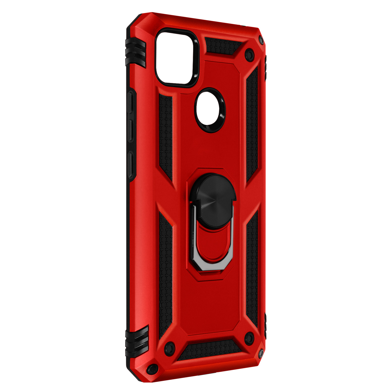 AVIZAR stoßfeste Handyhülle mit Rot 9C, Redmi Series, Ring Xiaomi, Backcover
