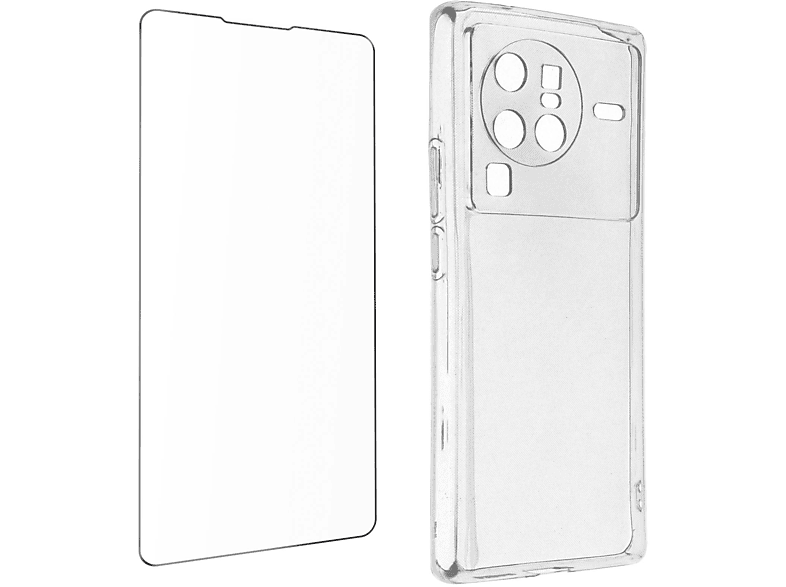 AVIZAR 360 Schutz, X80 Vivo, und Folie Series, Pro, Transparent Vivo Hülle Backcover