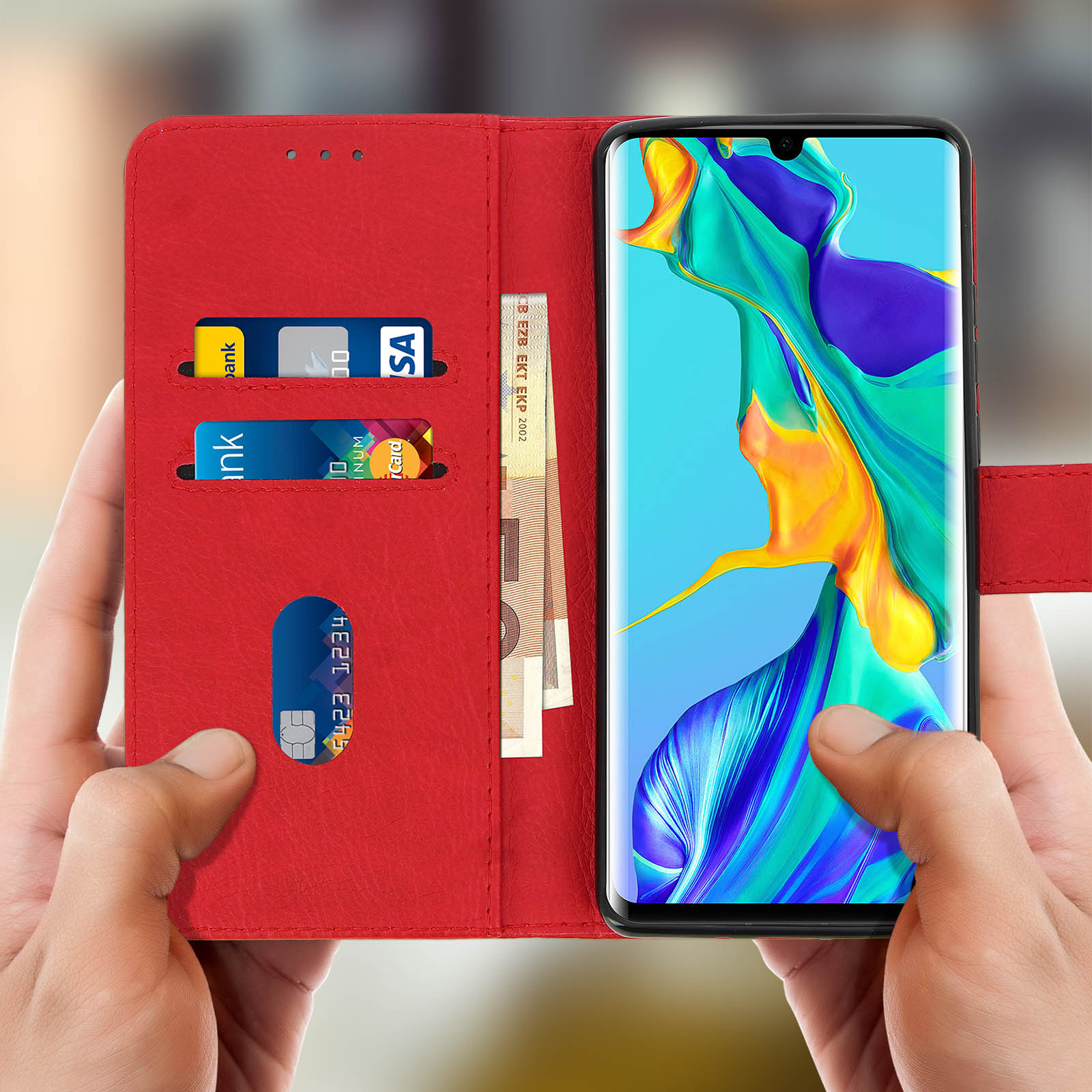 AVIZAR Chester Series, Bookcover, Huawei, Rot Pro, P30