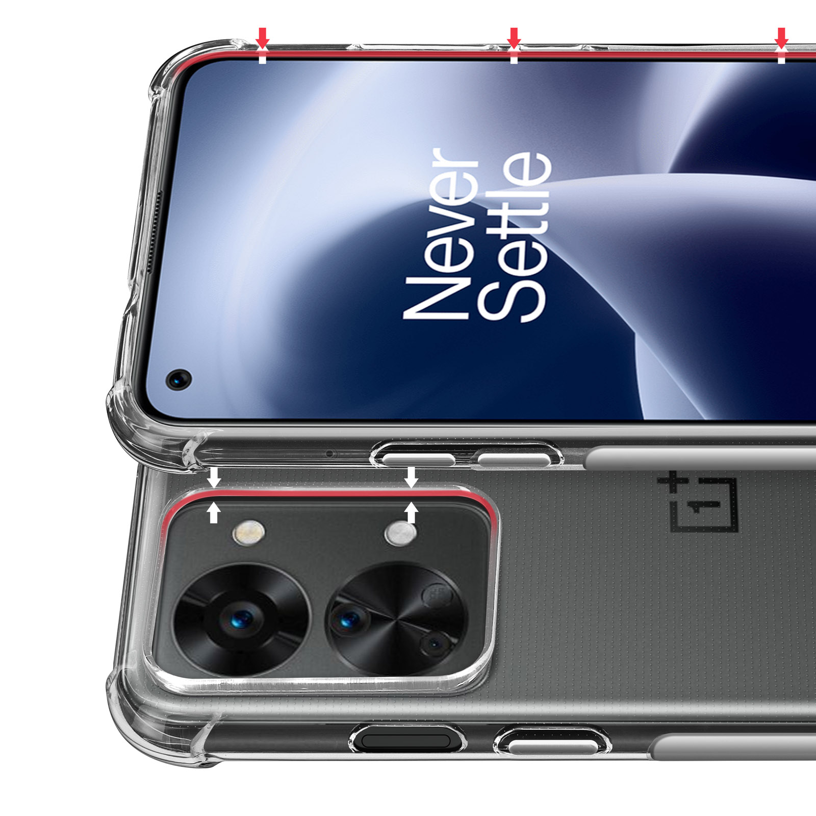 Series, OnePlus, Transparent + Hülle AVIZAR Schutz-Set: Folie 2T, Nord Premium Backcover,