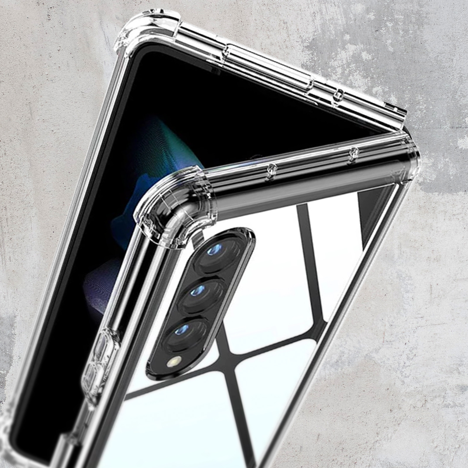 AVIZAR Schutzhülle mit harter Transparent Fold Z Samsung, Rückseite Series, Backcover, Galaxy 4