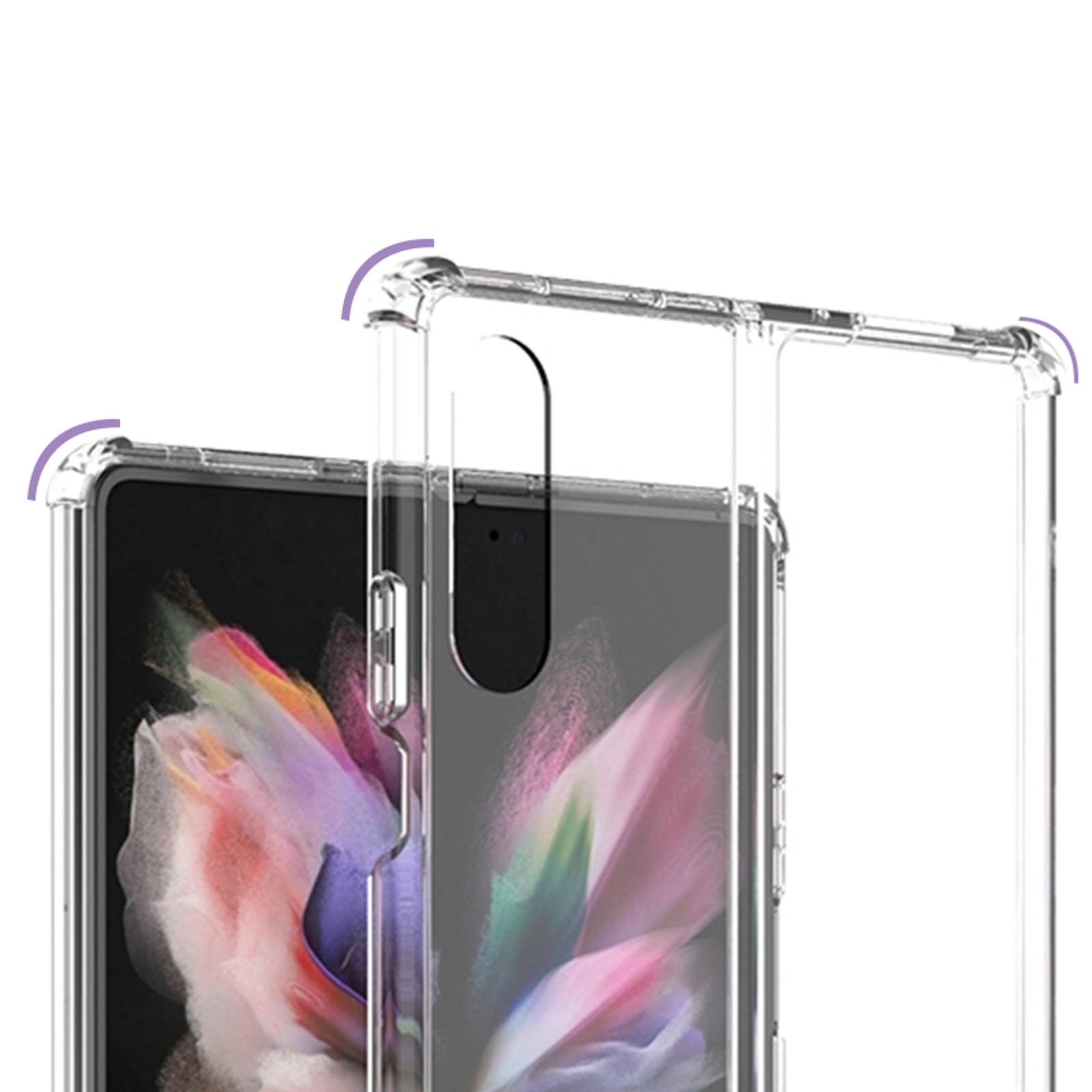 AVIZAR Schutzhülle mit harter Transparent Fold Z Samsung, Rückseite Series, Backcover, Galaxy 4