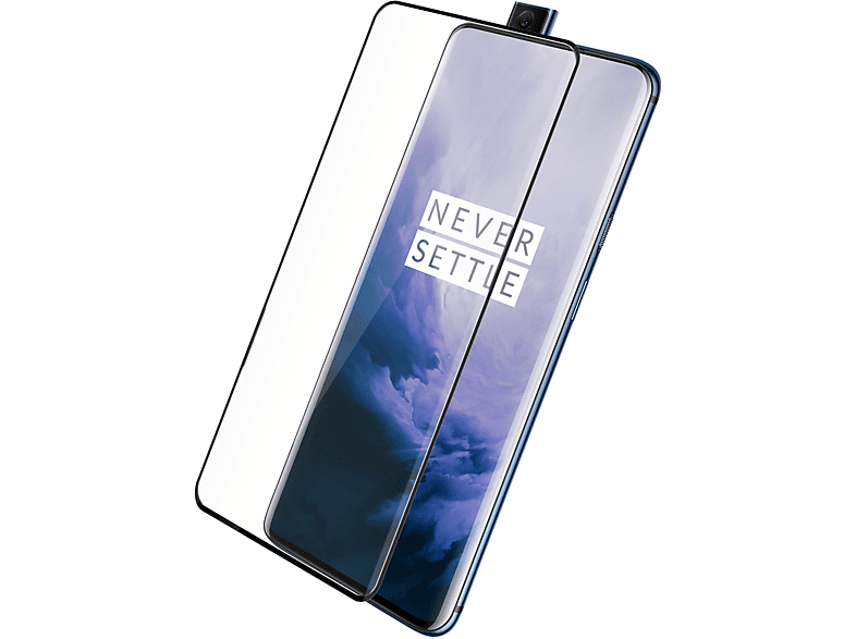 7T Glas Glas-Folien(für Härtegrad, OnePlus mit Rand Pro) AVIZAR Schutzfolie 9H Gehärtetes Schwarz