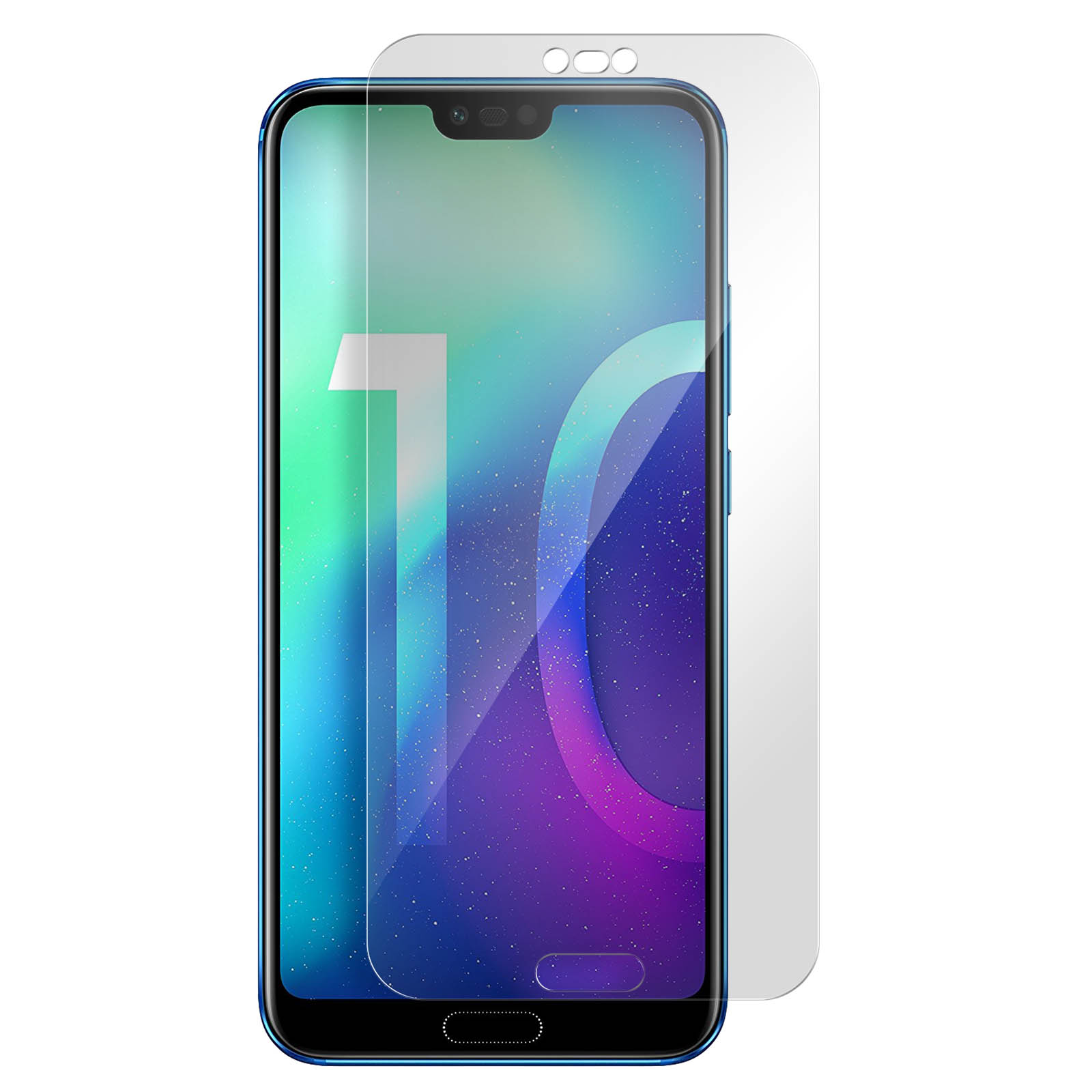 Protezione schermo su un telefono, display acceso.