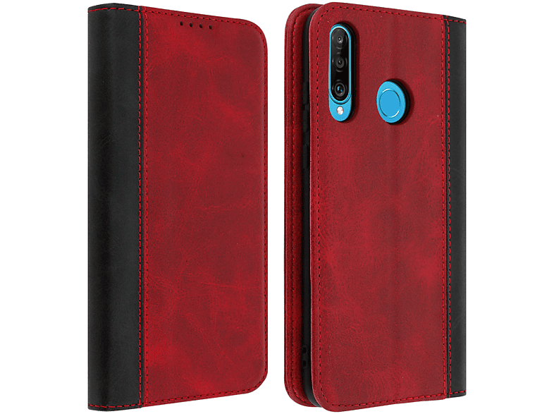 Huawei, Series, P30 XL, AVIZAR Bookcover, Rot Lite Yaki