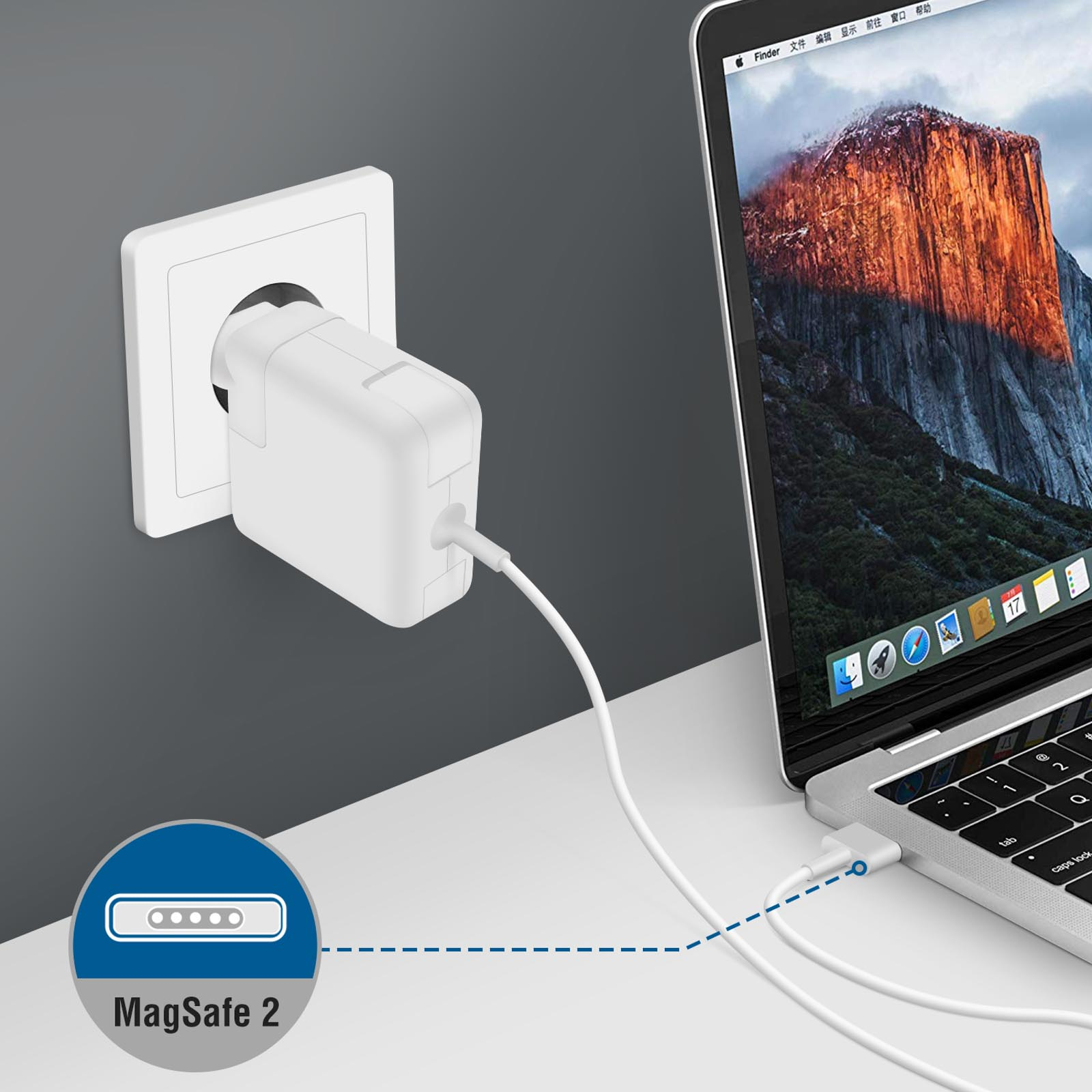 3.05A Netzteile A245W Ladegerät, kabelloses Apple, iPhone für Apple Weiß Ladegerät MagSafe LINQ