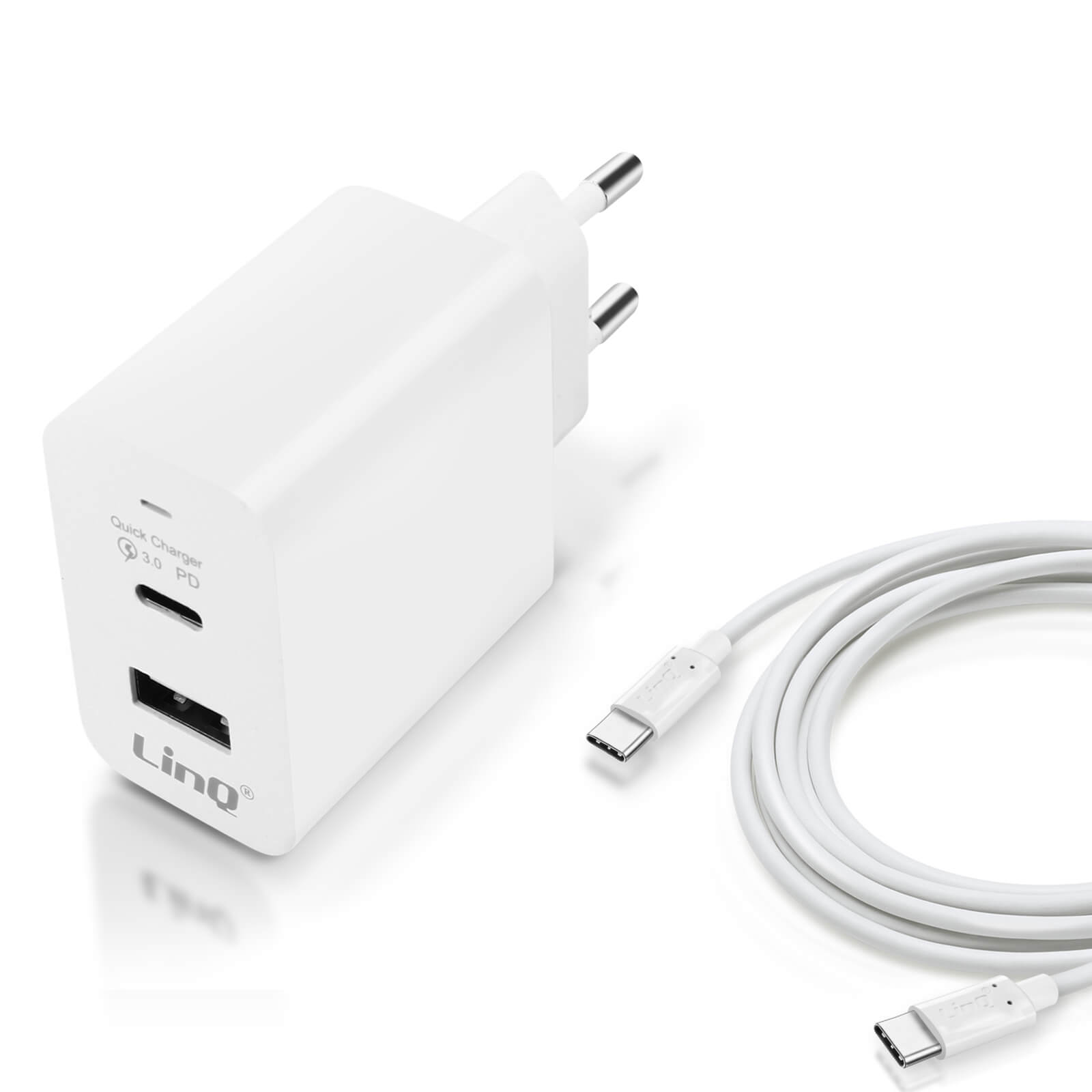 LINQ Netzteil, 3A USB-C Universal, Weiß Netzteile USB Wand-Ladegerät 