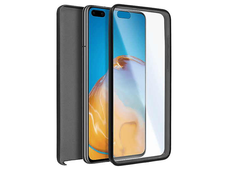 Moex Custodia Con Collana E Tracolla Per Huawei P40 Pro | Cover In Silicone Trasparente Con Cordino Regolabile Oro