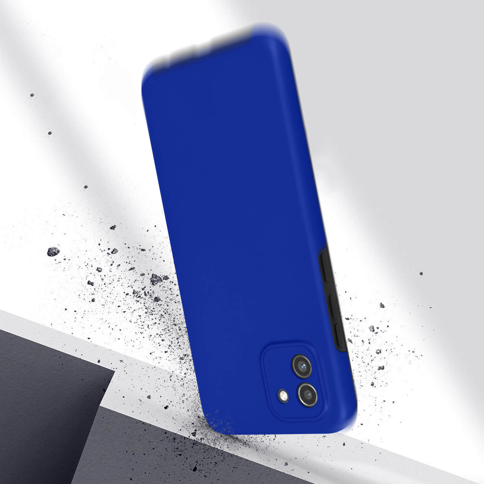 AVIZAR Vorder- Schutzhülle, Cover, A03, Series, Full Blau Cover Rückseite Full Samsung, Galaxy