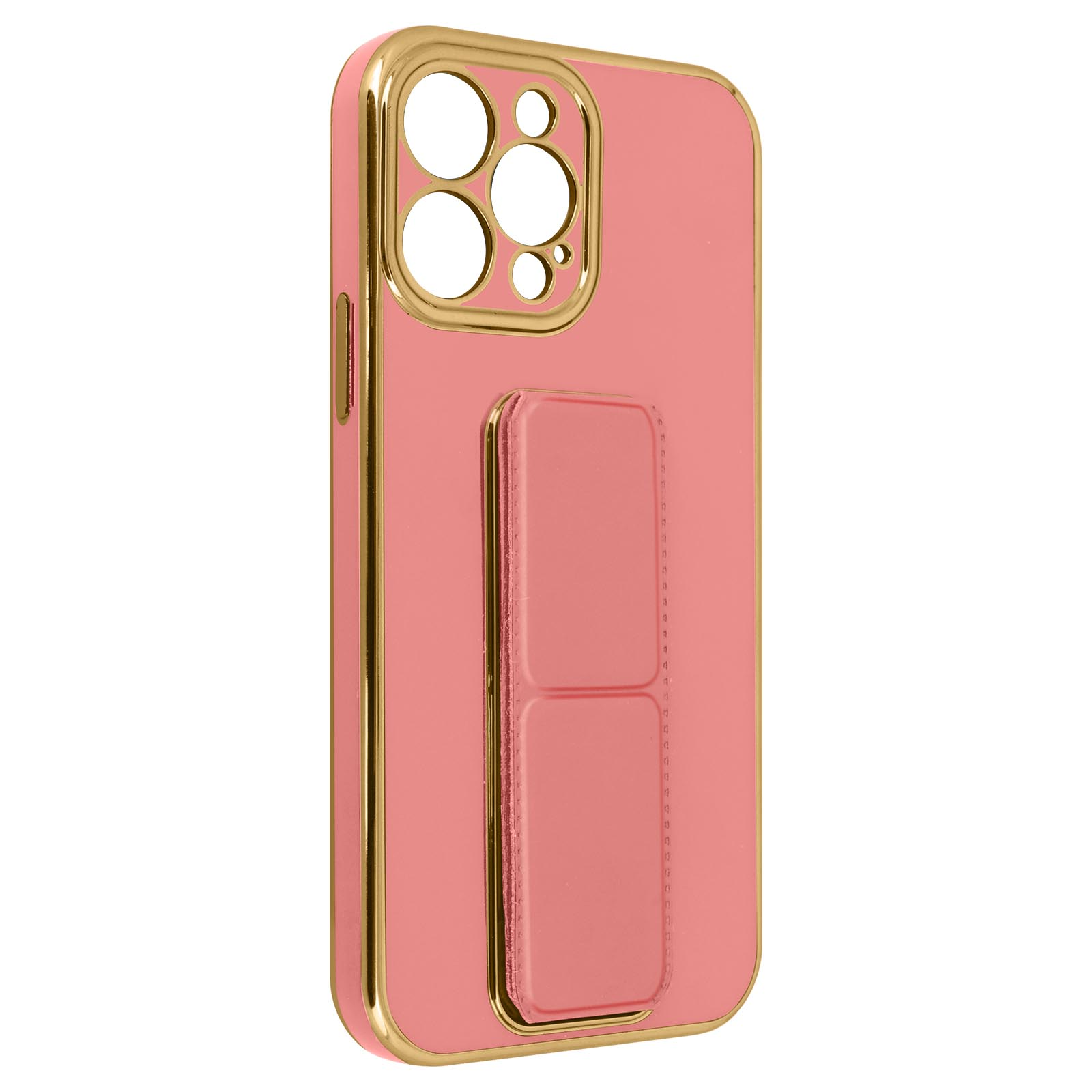 iPhone Max, Series, 13 AVIZAR Handyhülle Rosa Rand Metallic mit Backcover, Pro Apple,