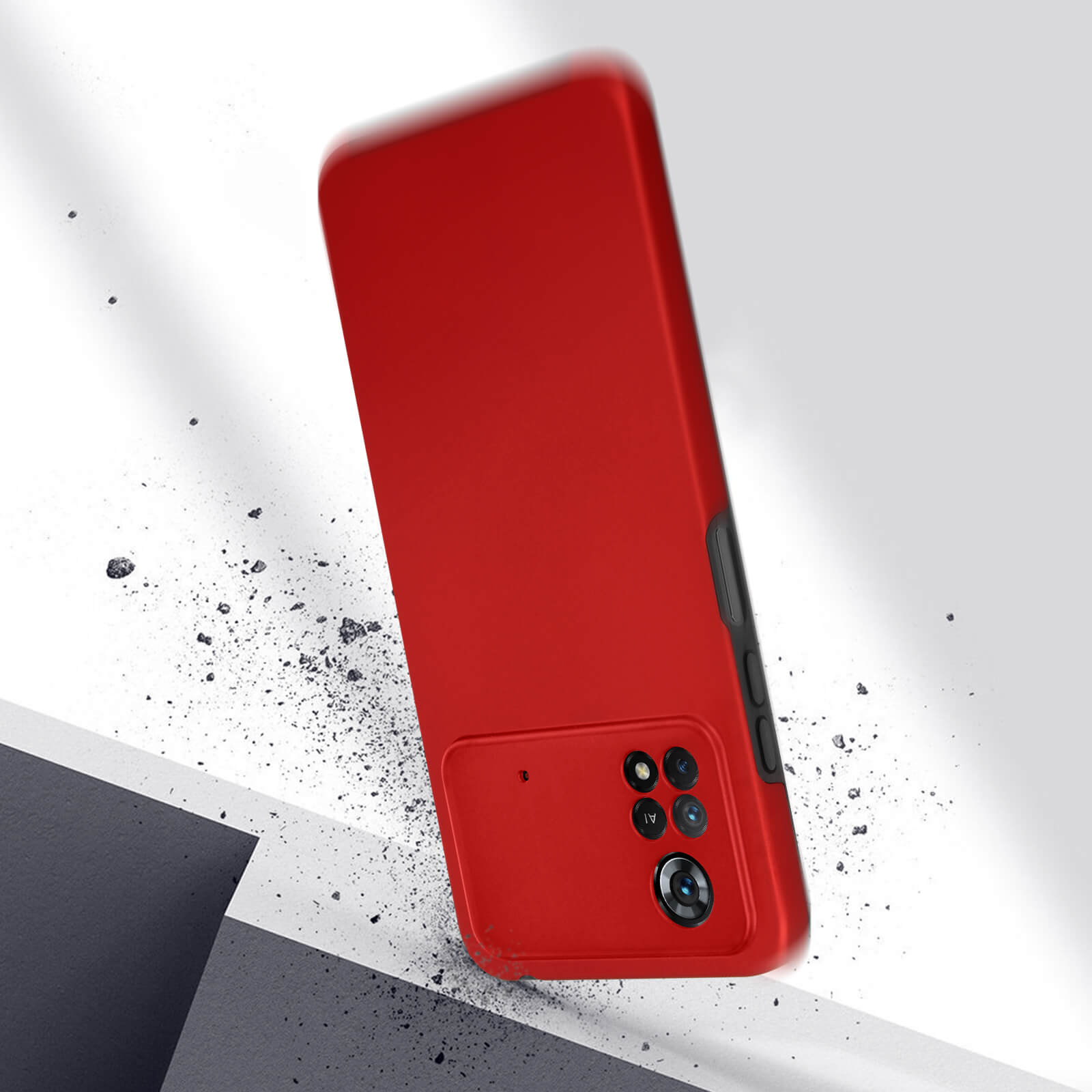 AVIZAR Vorder- Full Xiaomi, Cover, Full Cover Poco 5G, X4 Pro Series, Rot Schutzhülle, Rückseite
