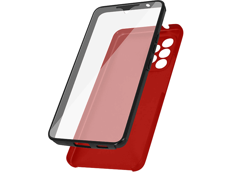 AVIZAR Vorder- Rückseite Schutzhülle, Full Cover Samsung, Rot Full Cover, Galaxy A53 5G, Series