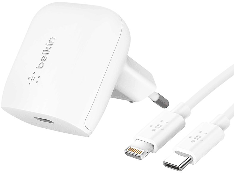BELKIN USB-C Netzteil mit Lightning Ladegerät Universal, Weiß