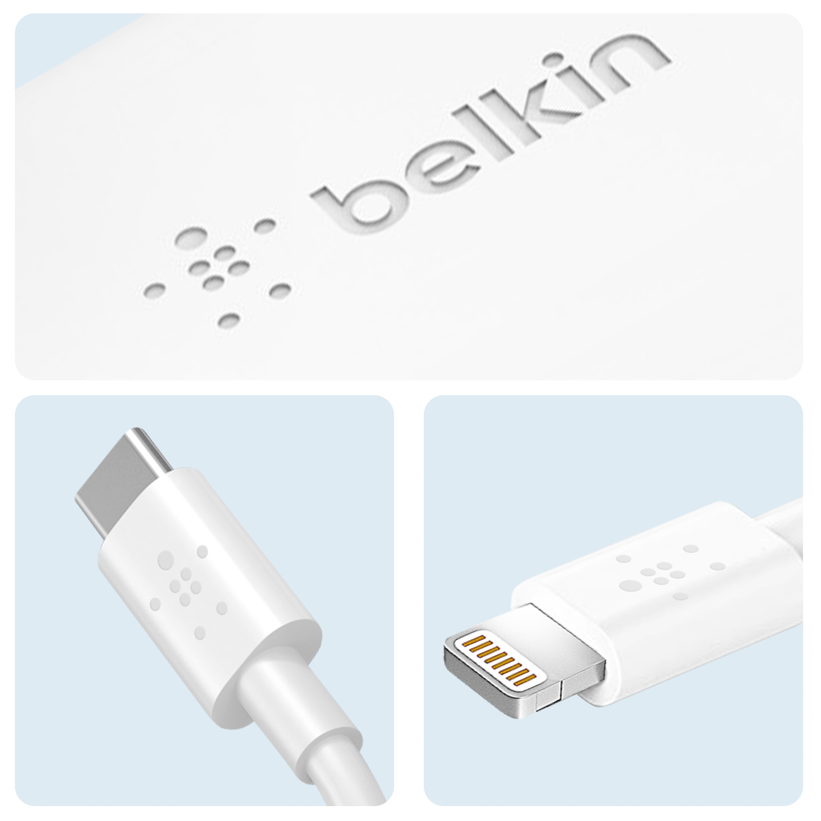USB-C Universal, Lightning Ladegerät mit Netzteil BELKIN Weiß
