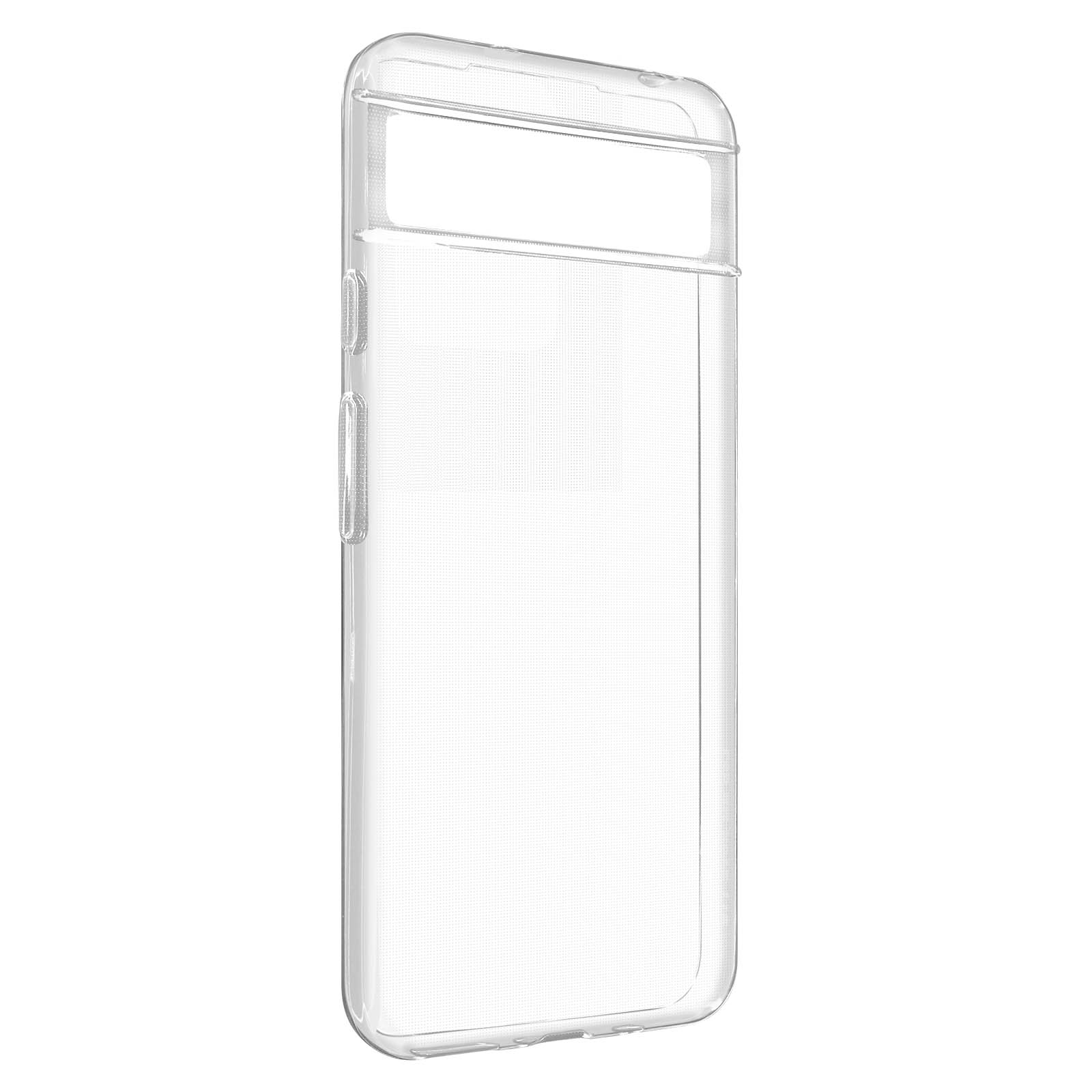 Transparante telefoonhoes met een patroon, op een witte achtergrond.