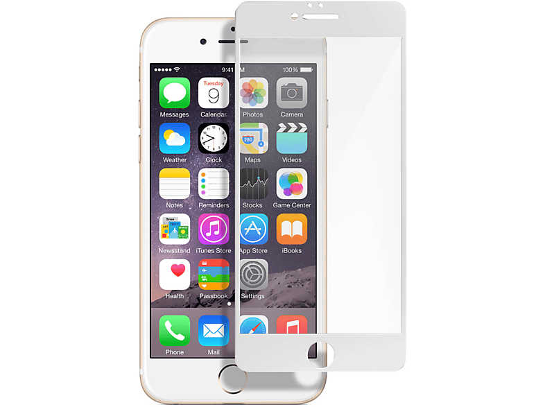 AVIZAR Glas-Folien(für Härtegrad, Weiß Plus) iPhone Glas 9H Gehärtetes Rand 6S Apple mit Schutzfolie