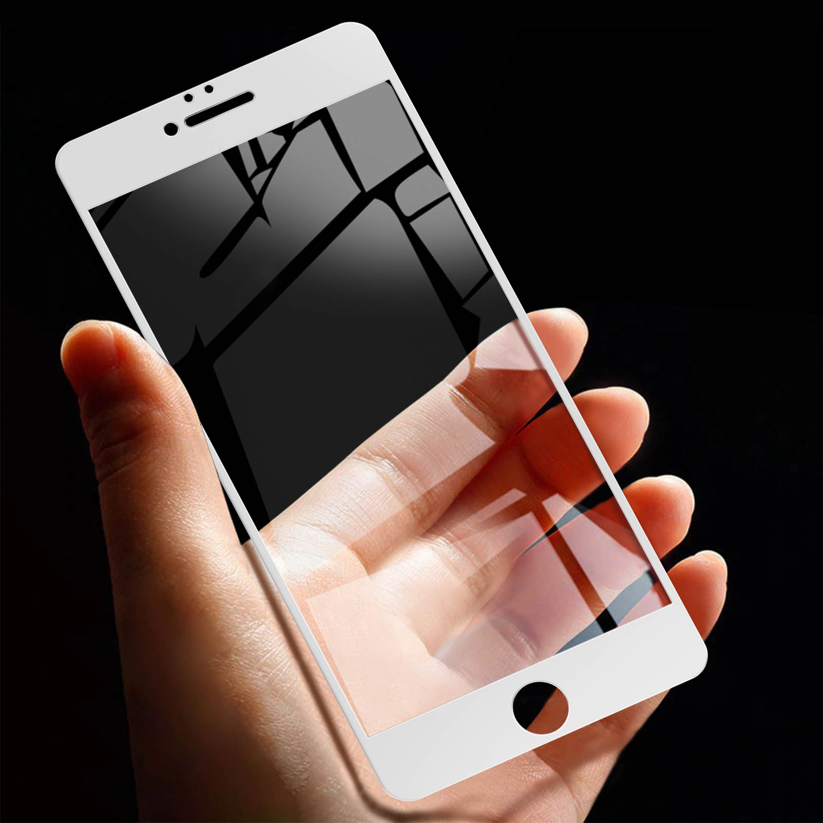 AVIZAR Gehärtetes Glas Schutzfolie iPhone 9H Glas-Folien(für mit Rand Plus) Weiß Apple Härtegrad, 6S
