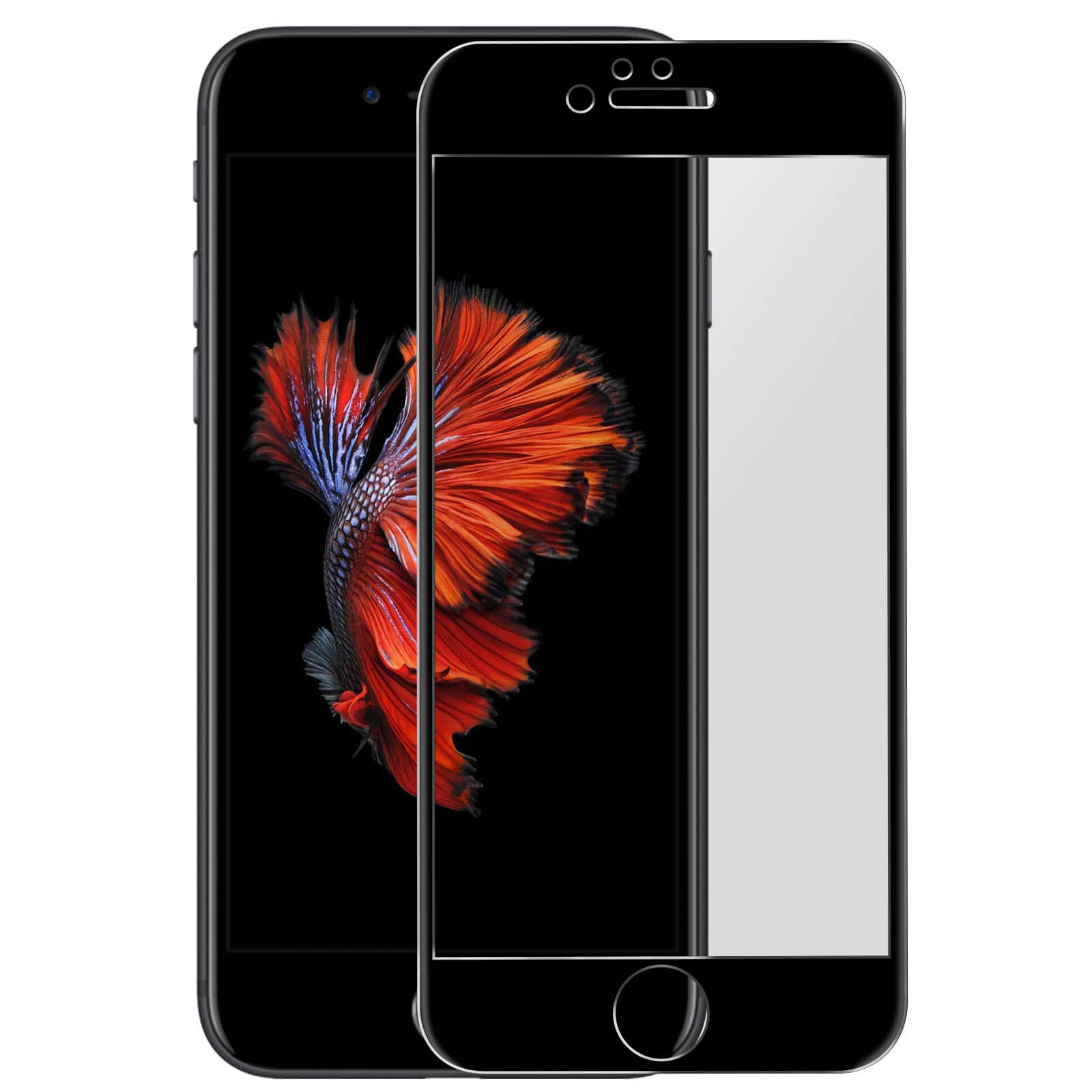 AVIZAR Gehärtetes Glas Schutzfolie Rand Härtegrad, Plus) 6S iPhone Glas-Folien(für Schwarz Apple 9H mit