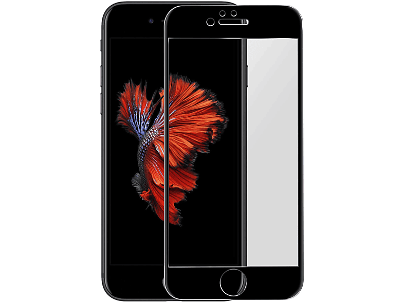 Härtegrad, Schutzfolie Schwarz Gehärtetes Rand AVIZAR Apple Glas iPhone 9H Plus) mit Glas-Folien(für 6S