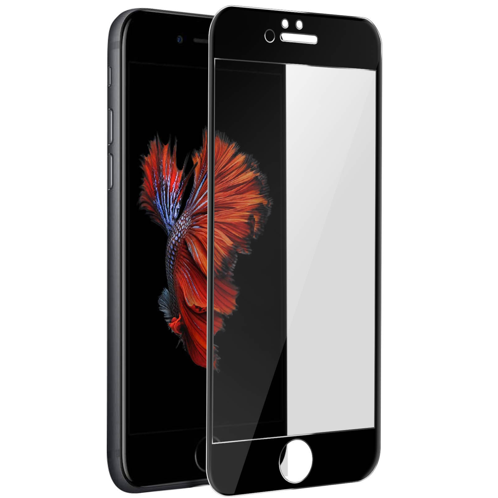 AVIZAR Gehärtetes Glas Schutzfolie mit Plus) Rand Härtegrad, iPhone Schwarz Glas-Folien(für 9H 6S Apple