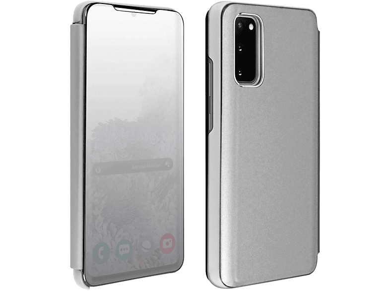 Spiegeleffekt Samsung, Series, Bookcover, AVIZAR S20, Galaxy Silber