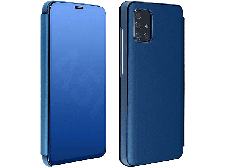 A51, AVIZAR Samsung, Blau Series, Spiegeleffekt Bookcover, Galaxy