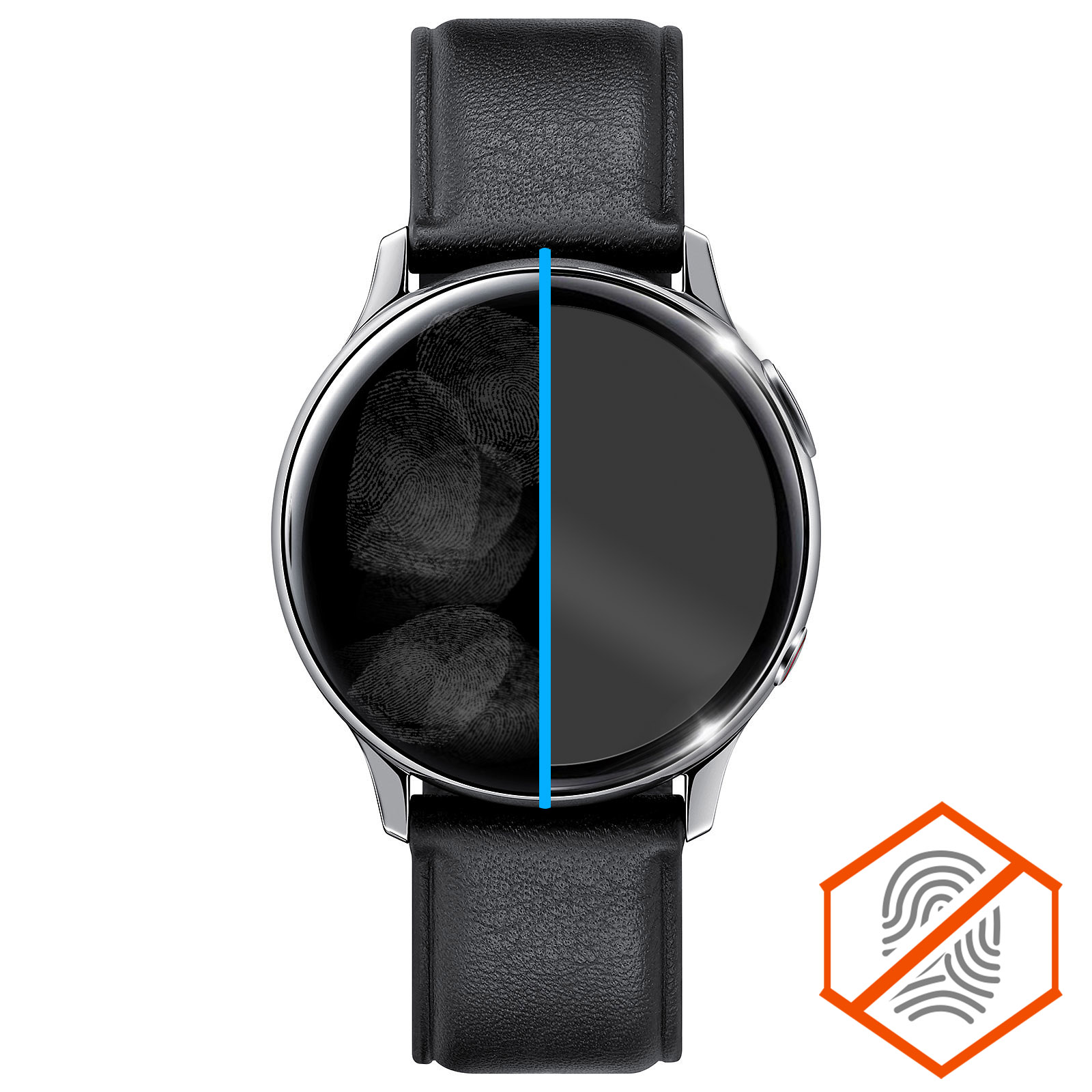 ölabweisender Beschichtung, Watch mit Active Glas AVIZAR Schutzfolie Samsung Schutzfolien(für 44mm) 2 Schwarz Galaxy Samsung Rand Flexibles
