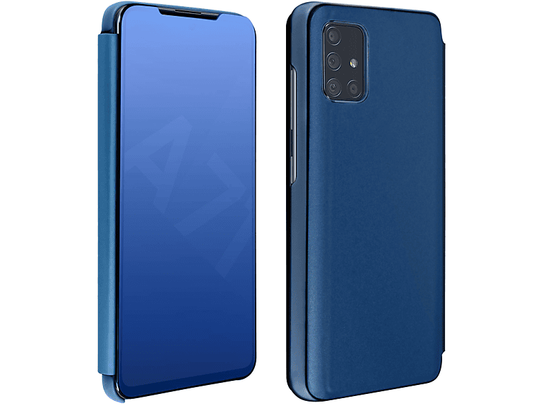 A71, Samsung, Bookcover, Galaxy AVIZAR Spiegeleffekt Series, Blau