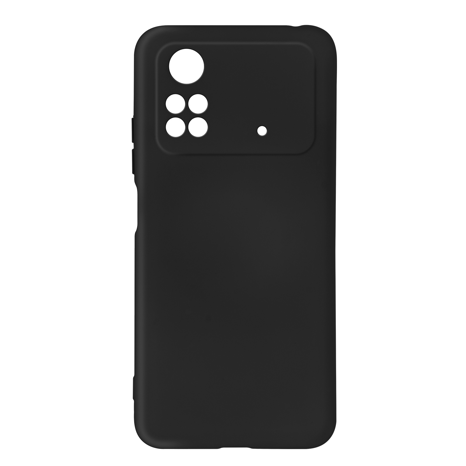 Zwarte telefoonhoes met camera-uitsparingen. Geïsoleerd op een witte achtergrond.