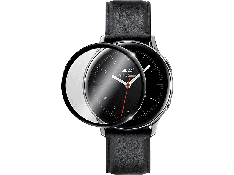 AVIZAR Gehärtetes Glas Schutzfolie mit Härtegrad, 9H 2 40mm) Schwarz Rand Samsung Watch Samsung Active Glas-Folien(für Galaxy