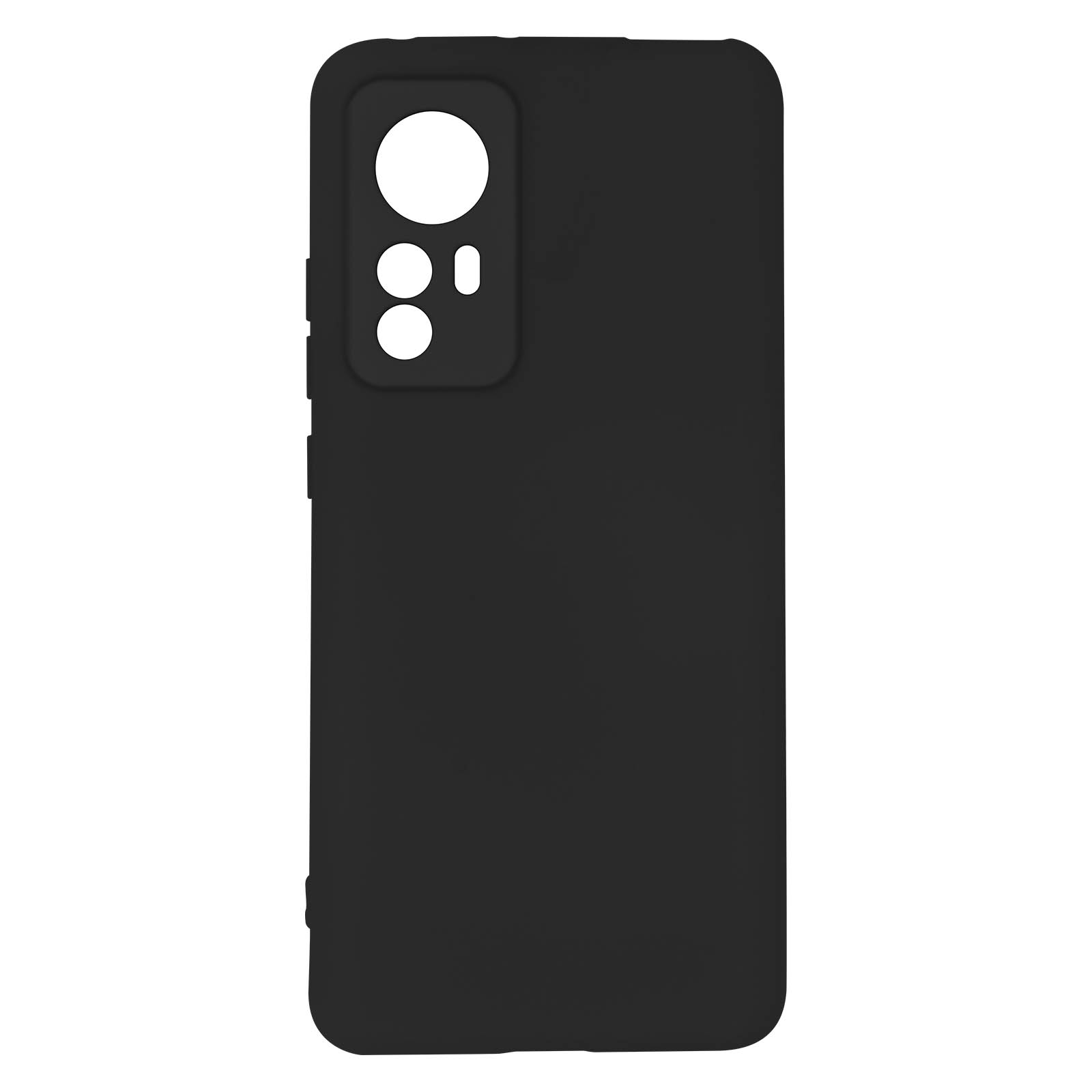 Custodia nera per telefono con fori per la fotocamera.
